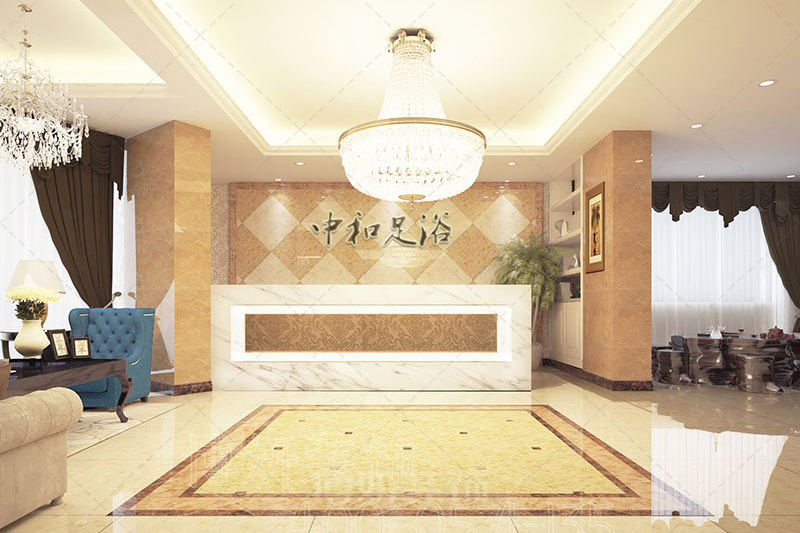 南京欧式精美足浴会所装修设计方案效果图-南京js4399金沙工装公司