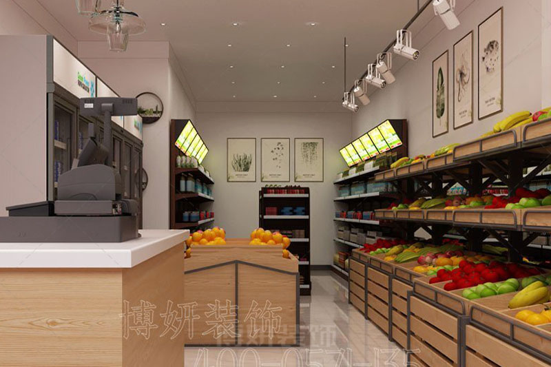 南京小面积精致水果店装修设计方案效果图-南京js4399金沙工装公司