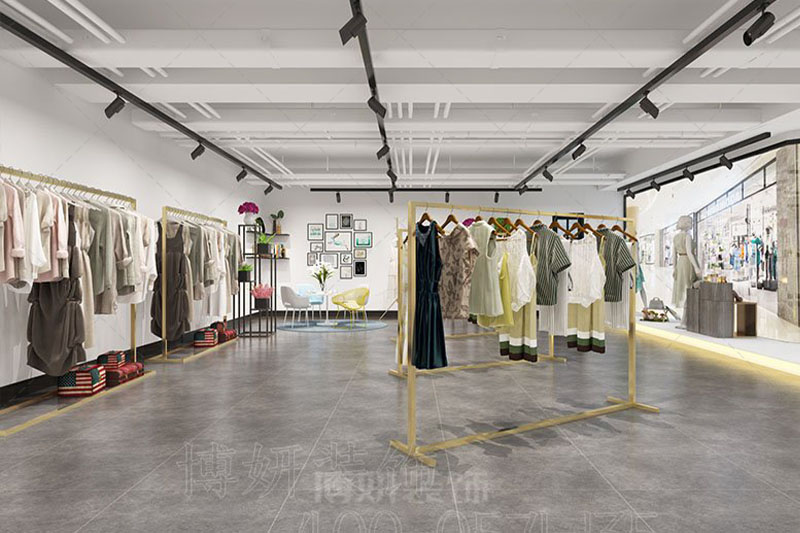 南京大气干净女装店装修设计方案效果图-南京js4399金沙工装公司
