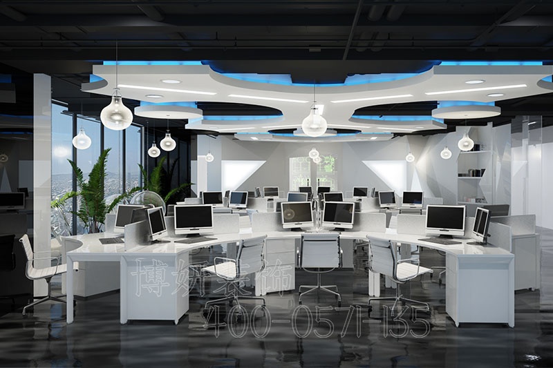 南京科技公司办公室装修设计效果图