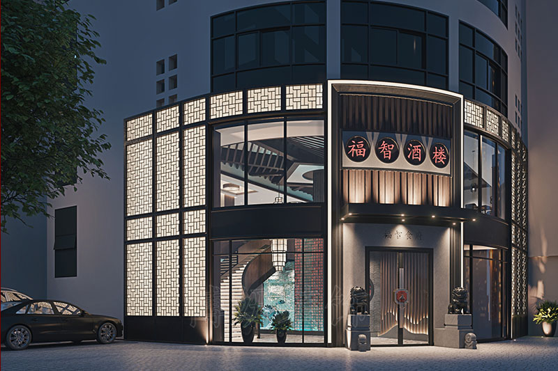 南京酒楼精致感中式餐厅装修设计方案效果图