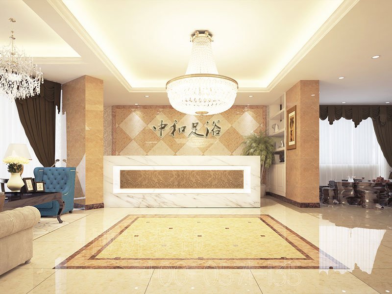 南京欧式精美足浴会所装修设计方案效果图-南京js4399金沙装饰公司