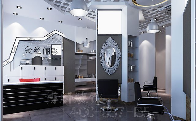 南京个性理发店装修设计方案效果图-南京js4399金沙装饰公司