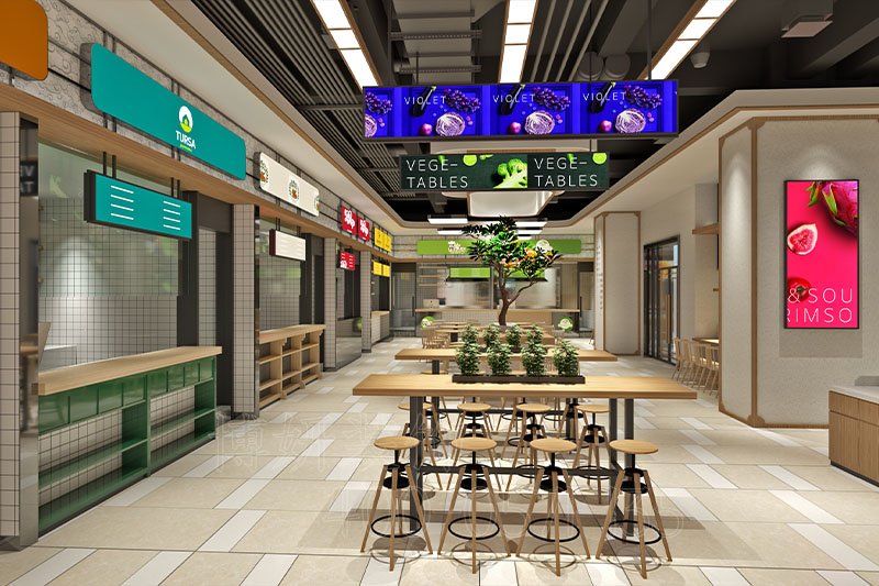 南京现代简约小吃店装修设计方案效果图-南京js4399金沙工装公司